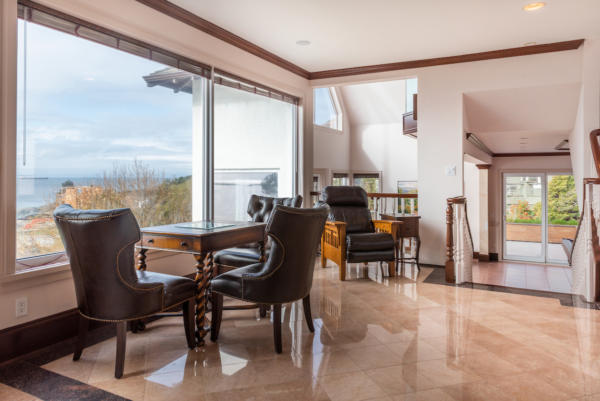 Library at ocean front estate