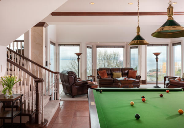 Billards room of Ocean front home Victoria