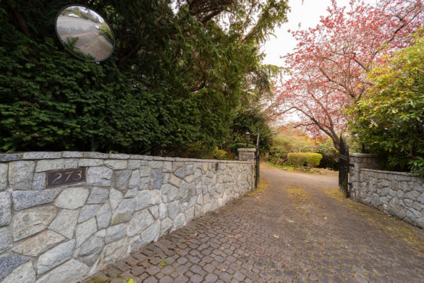 gated driveway of waterfront property